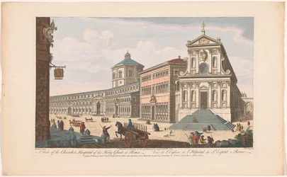 Se på kirken Santo Spirito i Sassia te Rom Udsigt over Helligåndens kirke og hospital i Rom (titel på objektet) Rom (serietitel)
