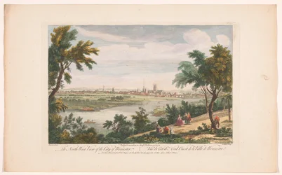 Udsigt over byen Worcester Den nordvestlige udsigt over byen Worcester (titel på objektet)
