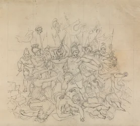 Skitse af en kampscene, fra Shakespeares skuespil, Titus Andronicus