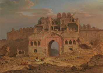 Indenfor hovedindgangen til Purana Qila, Delhi