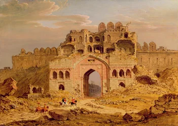 Indenfor hovedindgangen til Purana Qila, Delhi