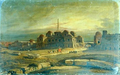 Udsigt over Purana Qila, nær Delhi