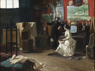 Intermezzo, af Thegerstrom, Robert (1857-1919). Olie på lærred