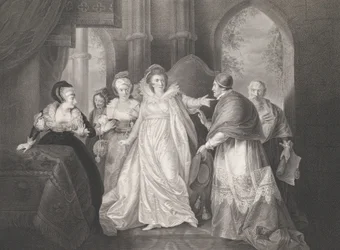 Dronning Catherine, kardinal Wolsey og kardinal Campeius Sha..., første gang udgivet 1796, genudgivet 1852.