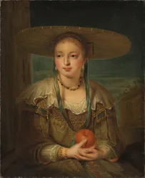 Pomone - Pomona, af Tournieres, Robert (1667-1752). Olie på lærred. Mål: 78x64 cm. Nationalmuseum Stockholm