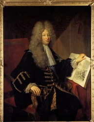 Portræt af Jerome Phelypeaux, greve af Pontchartrain (1674-1747) Minister for marinemaleri af Robert Levrac Tournieres (1667-1752) 1700-tallet søn. 1,37 x 1,07 m Versailes, musee du chateau