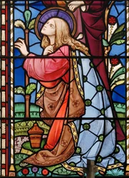 Bramcote, St. Michael, East Window detalje, Heaton, Butler & Bayne, Bayne, Mary Magdalene, 1862