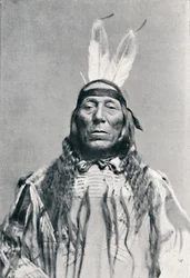 Helt ansigt af en Sioux-indianer, 1912