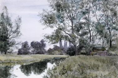 På Lesser Stour, East Kent (akvarel)