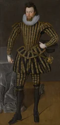 Portræt af en mand, sandsynligvis Sir John Scott (1564-1616), ca. 1600-1605 (olie på lærred)
