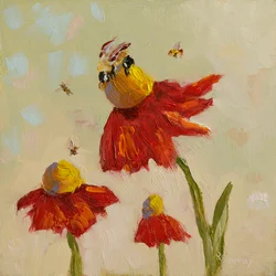 Blooming Love Summer, 2023 (olie på panel)