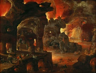 Orphee dans les Enfers - Orpheus in the Underworld - Roelant Savery (1576-1639). Olie på træ, ca 1612-1615. Mål: 27x35 cm. Kunsthistorisk Museum, Vienne