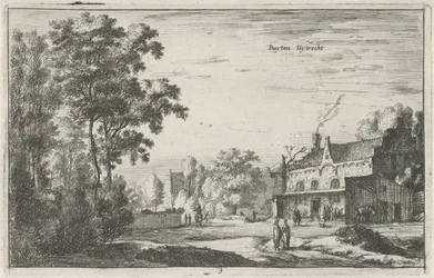 Ansigt i Utrecht Buyten Uytrecht (titel på objekt) Landskaber i det nordlige Holland (Roelant Roghman) (serietitel)