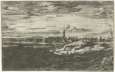 Udsigt over Zandvoort Santvoort (titel på objekt) Landsbyscener i det nordlige Holland (serietitel)