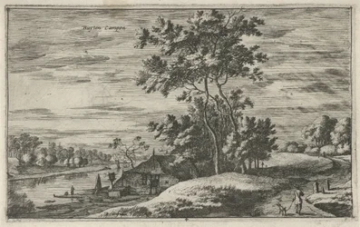 Udsigt over IJssel nær Kampen Buyten Campen (titel på objekt) Landskaber i det nordlige Holland (Roelant Roghman) (serietitel)