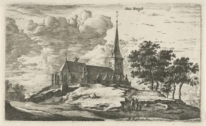 Kirke i Nederhorst den Berg Den Bergh (titel på objekt) Landsbyscener i det nordlige Holland (serietitel)