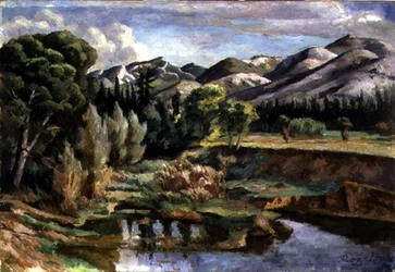 Scene i Frankrig (olie på lærred)