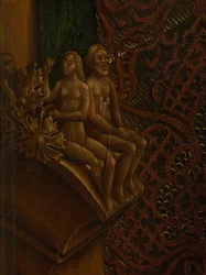 Detalje af Sankt Lukas tegner jomfruens portræt (olie på panel)