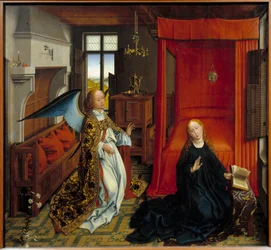 Bebudelse. Maleri af Roger (Rogier) Van Der Weydens (1400-1464) værksted Ec. Flam.