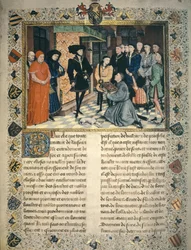 Jean Wauquelin (død 1452) præsenterer oversættelsen af Hainauts krøniker til Filip III af Bourgogne