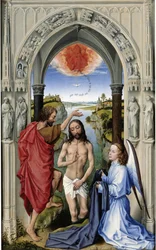 The Baptism of Christ Johannes-alteret, midterste panel, ca 1455