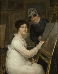 Kunstneren og hendes mor (olie på panel)