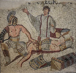 En gladiatorkamp med dommeren