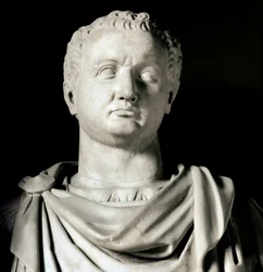 Buste af Vespasian (Titus Flavius Vespasianus) (9-79 e.Kr.), romersk kejser, Rom, Kapitolmuseerne - Buste af kejser Flavius Vespasian (9-79 e.Kr.) - Marmorskulptur, romersk civilisation - Kapitolmuseet, Rom