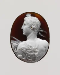 Cameo-portræt af kejser Augustus, ca. 41–54 e.Kr. (sardonyx)
