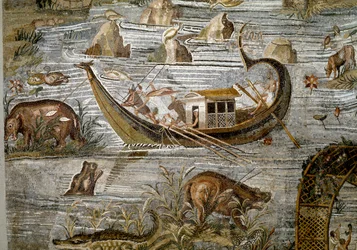 Detalje af den nilotiske mosaik af Preneste (Palestrina) fra helligdommen for guddom Fortune Primigenia, 80 f.Kr.