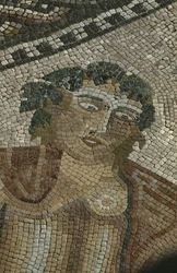 Dionysos opdager Ariane sovende, detalje, leder af Bacchus, House of the 