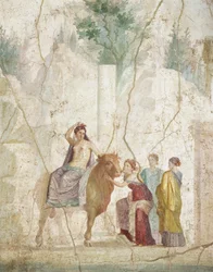 Kalkmaleri, der viser Europas voldtægt, fra Pompeji, romersk civilisation