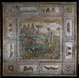 Flodhestejagt på Nilen (mosaik)