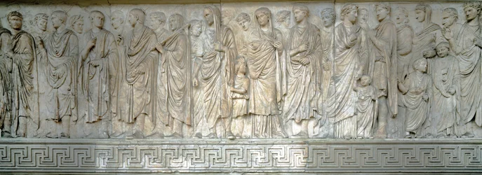 Imperial mægler procession af kejser Augustus - Marmor relief frise