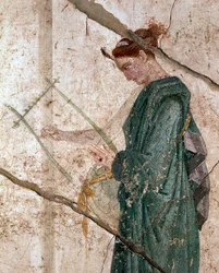 Panmusiker blandt nymferne (fresco