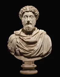 Portrætbuste af kejser Marcus Aurelius, ca. 170-180 e.Kr.