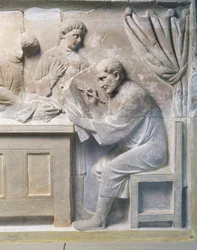 Relief fra mausoleum forestillende skatteopkræver