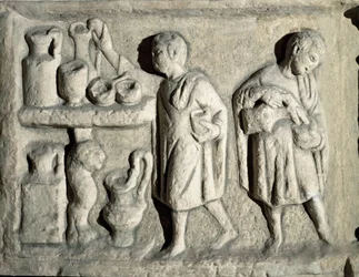 Romersk kunst: "Domestic at Work" "1. århundrede e.Kr. Rom, Museum of Roman Civilization