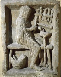 Romersk kunst: "" smed på arbejde"" 1. århundrede e.Kr. Rom, Museo della Civilta Romana