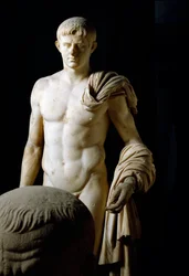 Romersk kunst: statue af kejser Claudius I (Tiberius Claudius Drusus) (10 f.Kr.-54 e.Kr.) fra Formiae. Det Nationale Arkæologiske Museum, Napoli