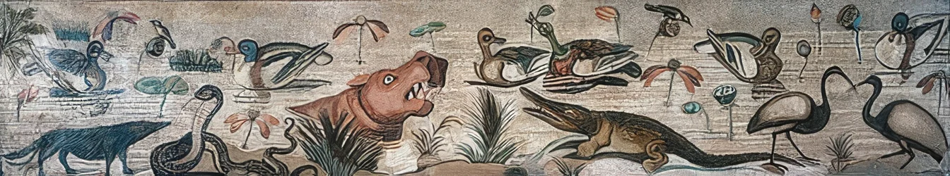 Dyr i Nilen, fra Faunens Hus (Casa del Fauno), Pompeji