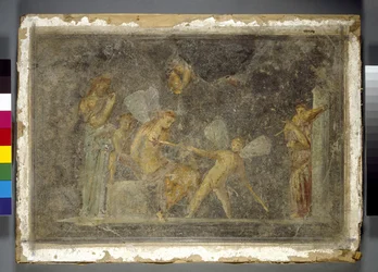 Vægmaleri, Pompeji, romersk, 1. århundrede