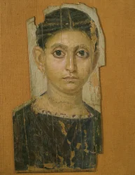 Kvindeligt mumieportræt fra Fayum, sent 3. århundrede e.Kr.