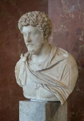 Art Rom Buste af den romerske kejser Mark Aurele (121 - 180 AD) marmor