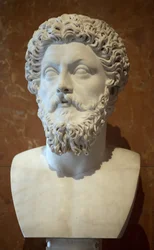 Art Rom Buste af den romerske kejser Mark Aurele (121 - 180 AD) marmor