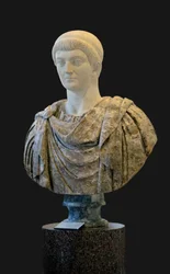 Konstant I (337 - 350 e.Kr.) skulptur, romersk kunst