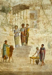 Jasonia ja Peliasta kuvaava fresko Pompejista (UNESCOn maailmanperintöluettelo).