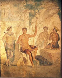 Fresco forestillende Meleager og Atalanta, fra Pompeji