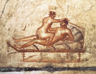 Italien, Campania-regionen, Napoli-provinsen, Pompei, House of Vettii, Erotisk fresco