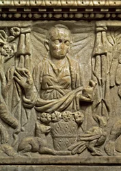 Repræsentation af en blomsterhandler (relief)
